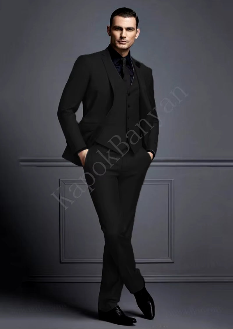 New Grey Mens Suit Groom Suit Cheap Formal Man Suits for Wedding Best Men Slim Fit Groom Tuxedos for Man(Jacket+Vest+Pants)Terno