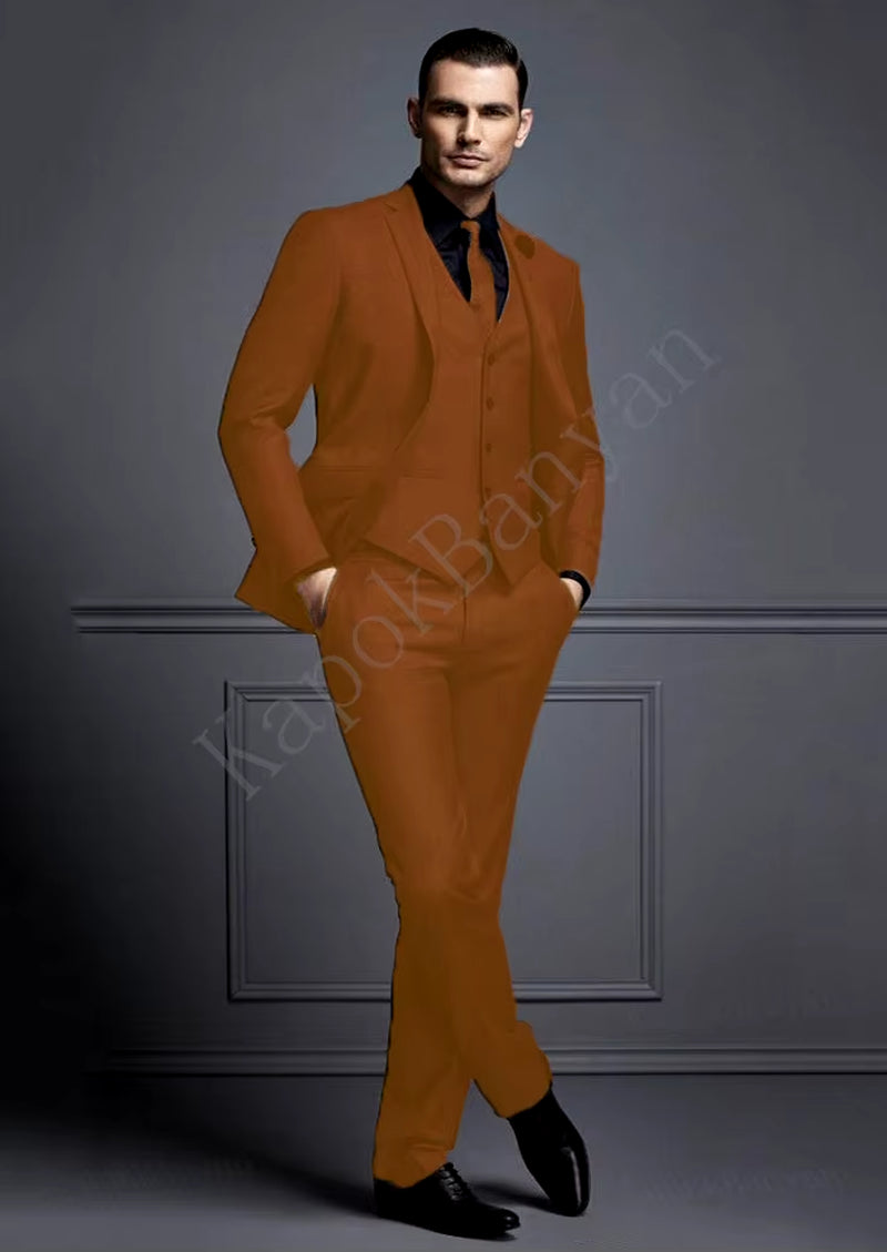 New Grey Mens Suit Groom Suit Cheap Formal Man Suits for Wedding Best Men Slim Fit Groom Tuxedos for Man(Jacket+Vest+Pants)Terno