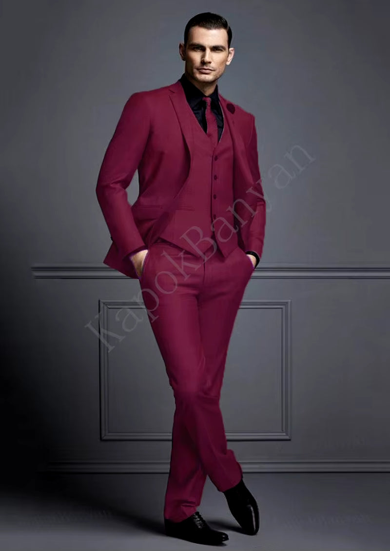 New Grey Mens Suit Groom Suit Cheap Formal Man Suits for Wedding Best Men Slim Fit Groom Tuxedos for Man(Jacket+Vest+Pants)Terno